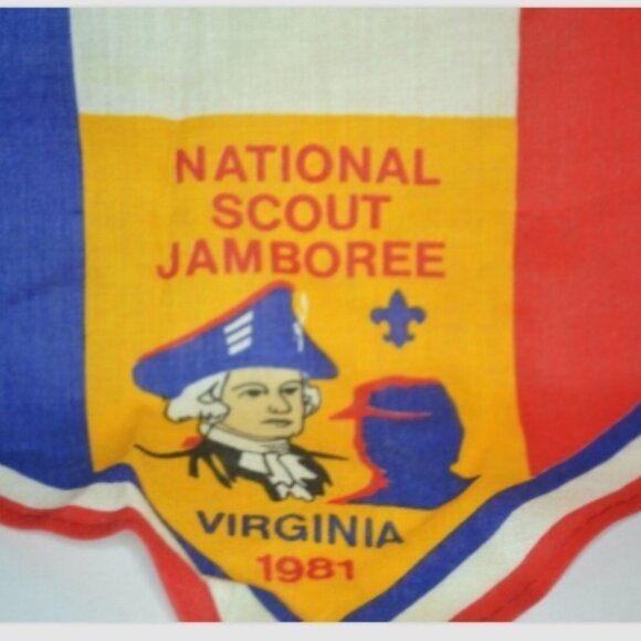 Pair Vintage Scout Neckerchiefs National Jamboree 1981 Virginia Uniform Souvenir - Picture 3 of 6
